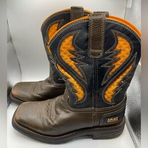 Ariat Kids' Brown and Orange Western Boots